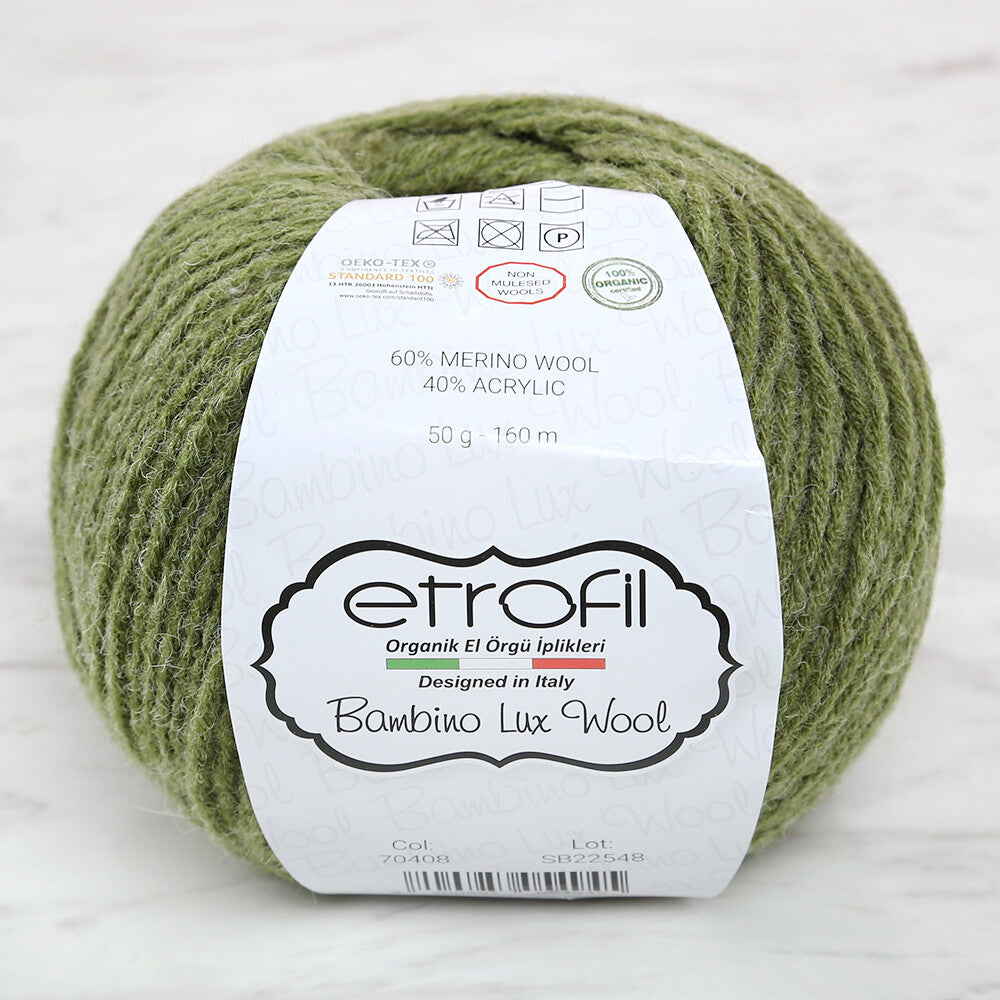 Etrofil Bambino Lux Wool Çimen Yeşili El Örgü İpliği - 70408